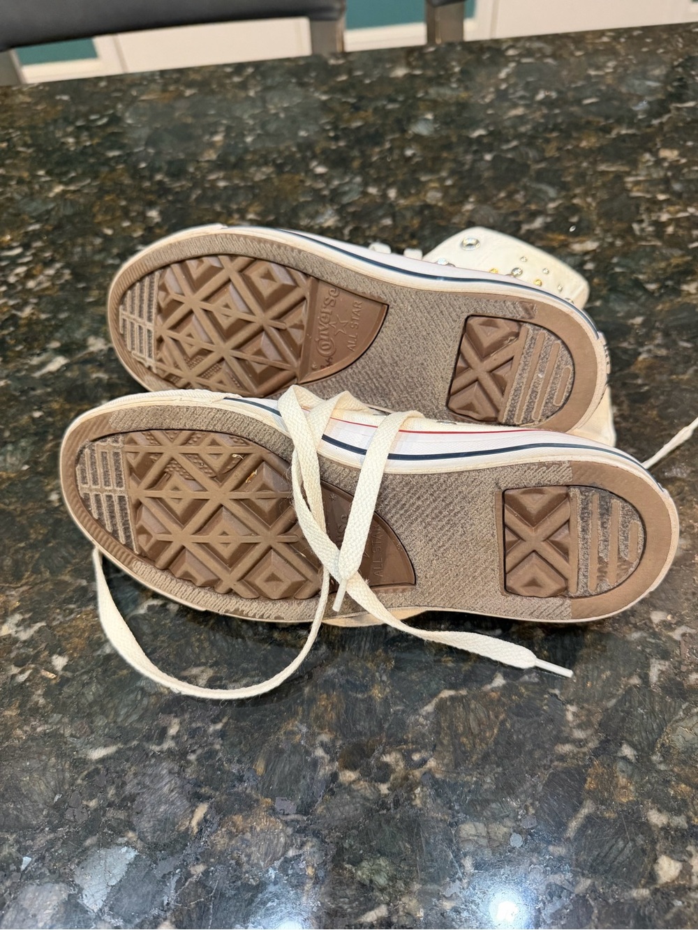 Converse White Women's High-Top Canvas Sneakers - Picture 4 of 5